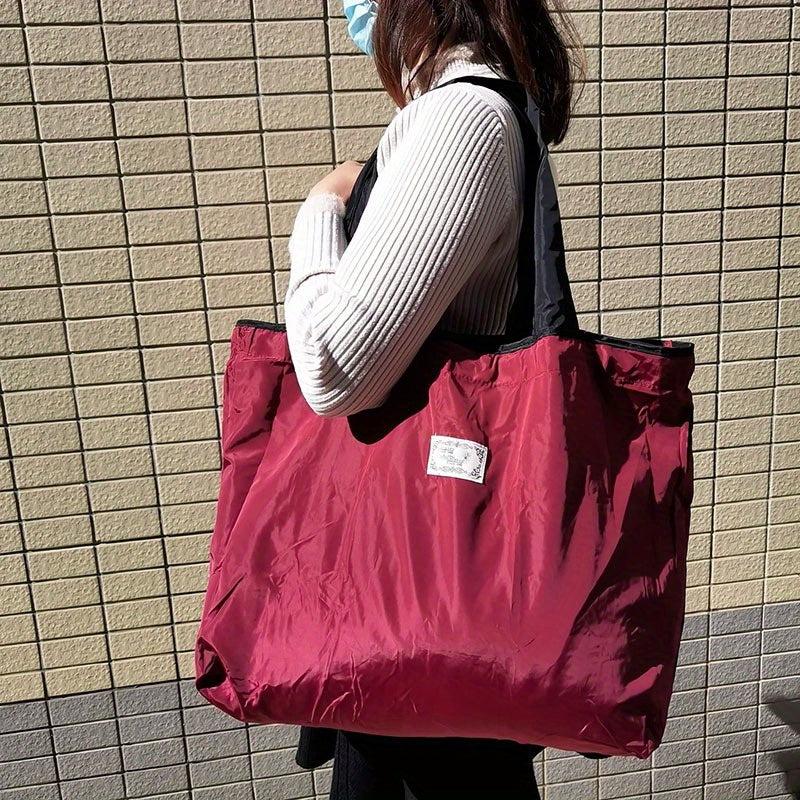Foldable Drawstring Grocery Shopping Bag Lightweight Tote Bag