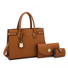 3Pcs PU Leather Tote Bag Set Women's Handbags With Clutch Purse