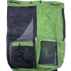 Mesh Drawstring Backpack Travel Beach Swimming Bag With Bottle Pocket