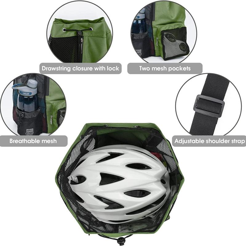 Mesh Drawstring Backpack Travel Beach Swimming Bag With Bottle Pocket