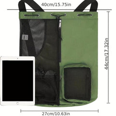Mesh Drawstring Backpack Travel Beach Swimming Bag With Bottle Pocket