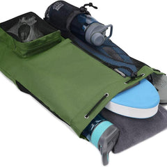 Mesh Drawstring Backpack Travel Beach Swimming Bag With Bottle Pocket