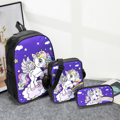 3Pcs Football Pattern Backpack Set Crossbody Bag & Pencil Case