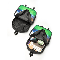 3Pcs Football Pattern Backpack Set Crossbody Bag & Pencil Case
