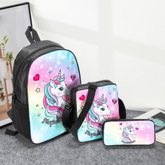 3Pcs Football Pattern Backpack Set Crossbody Bag & Pencil Case
