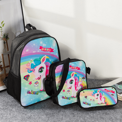 3Pcs Football Pattern Backpack Set Crossbody Bag & Pencil Case