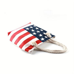 American Flap Pattern Storage Shoulder Bag Lightweight Carry On Pouch