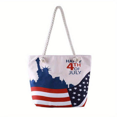 American Flap Pattern Storage Shoulder Bag Lightweight Carry On Pouch