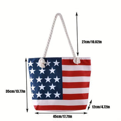American Flap Pattern Storage Shoulder Bag Lightweight Carry On Pouch