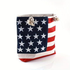 American Flap Pattern Storage Shoulder Bag Lightweight Carry On Pouch