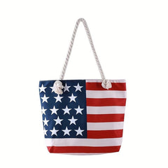 American Flap Pattern Storage Shoulder Bag Lightweight Carry On Pouch