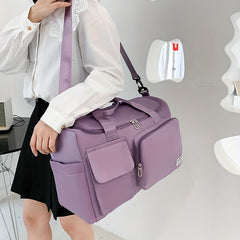 Stylish Solid Sports Shoulder Bag Large Capacity Gym Bag