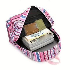 3PCS Ethnic Style Backpack Set School Daypack Retro Travel Rucksack Girls