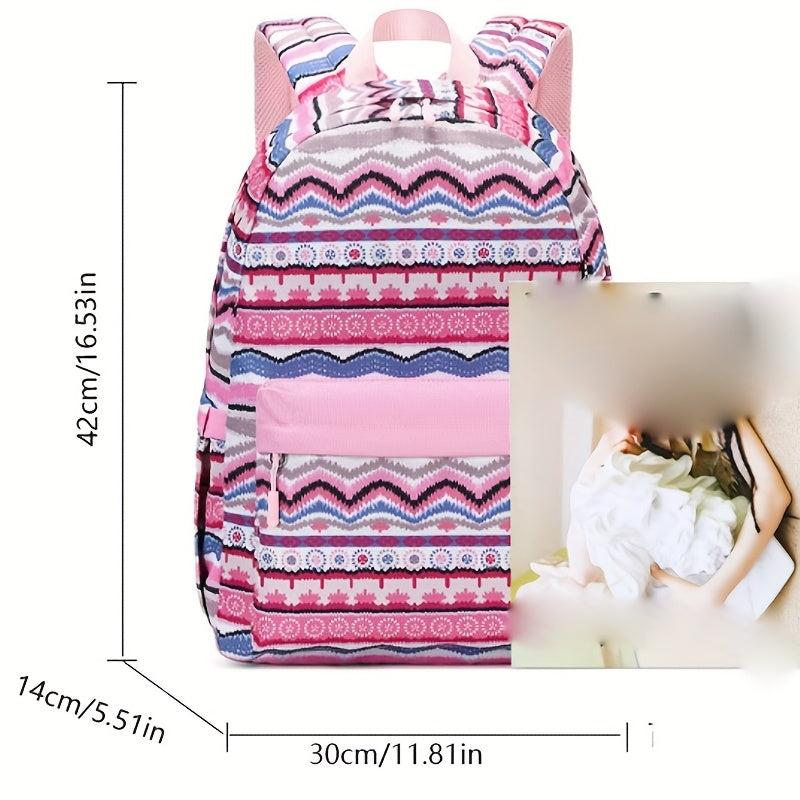 3PCS Ethnic Style Backpack Set School Daypack Retro Travel Rucksack Girls