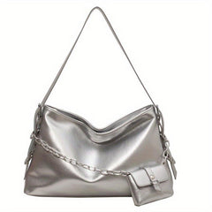 Spice Girl Tote Bag Chain Decor Mini Purse Hobo Shoulder Bag Niche Bag