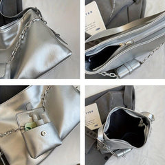 Spice Girl Tote Bag Chain Decor Mini Purse Hobo Shoulder Bag Niche Bag