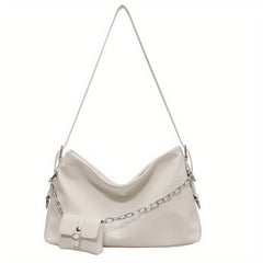 Spice Girl Tote Bag Chain Decor Mini Purse Hobo Shoulder Bag Niche Bag