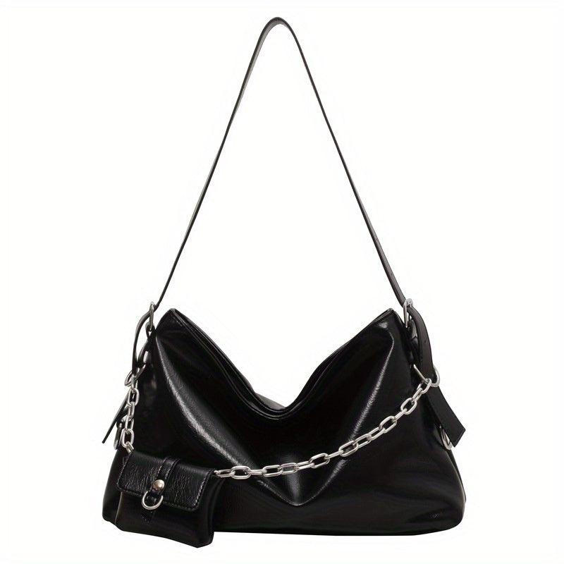 Spice Girl Tote Bag Chain Decor Mini Purse Hobo Shoulder Bag Niche Bag