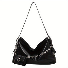 Spice Girl Tote Bag Chain Decor Mini Purse Hobo Shoulder Bag Niche Bag