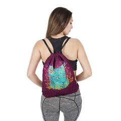 Animal Pattern Drawstring Bag Lightweight Sports Backpack