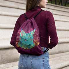 Animal Pattern Drawstring Bag Lightweight Sports Backpack