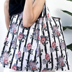 Large Capacity Portable Tote Shoulder Bag Flower Pattern Lightweight Bag