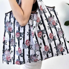 Large Capacity Portable Tote Shoulder Bag Flower Pattern Lightweight Bag