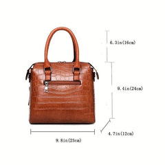 4Pcs Crocodile Pattern Tassel Handbag Set With Crossbody Bag & Clutch Purse