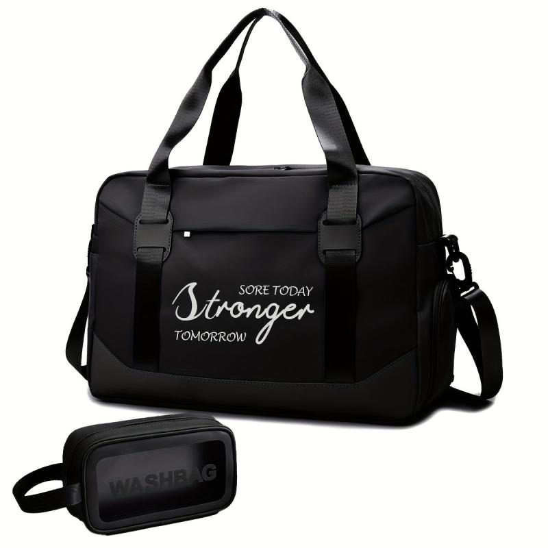 2Pcs Portable Sports Gym Bag Large Capacity Weekender Duffle Bag