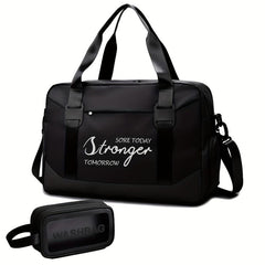 2Pcs Portable Sports Gym Bag Large Capacity Weekender Duffle Bag