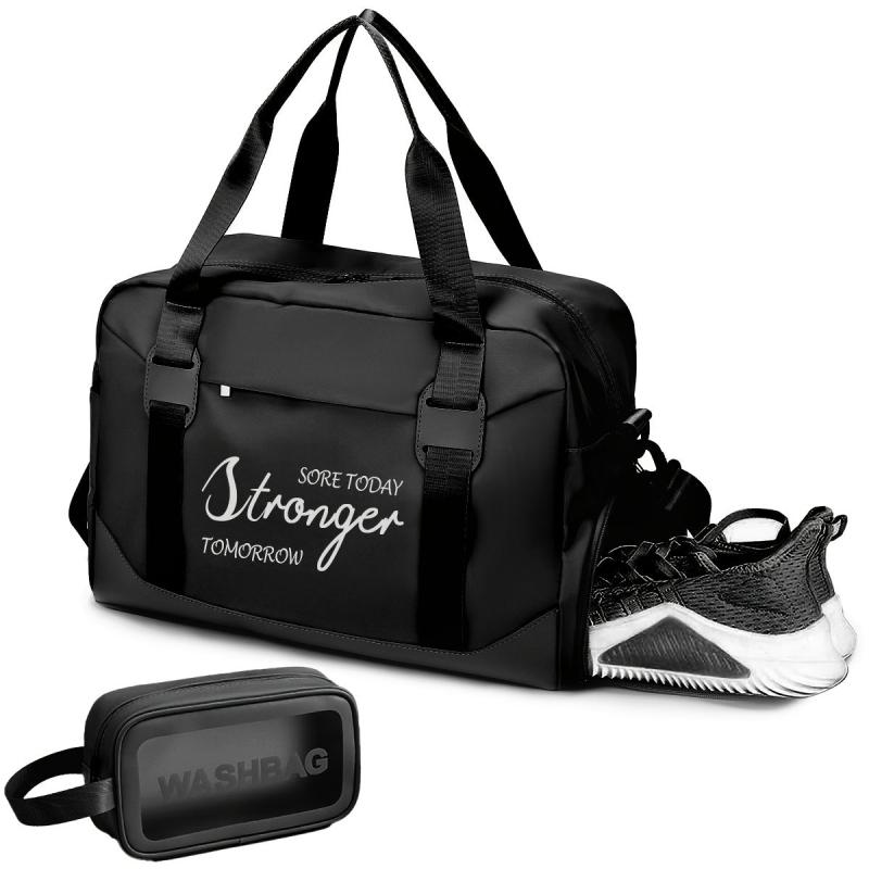 2Pcs Portable Sports Gym Bag Large Capacity Weekender Duffle Bag