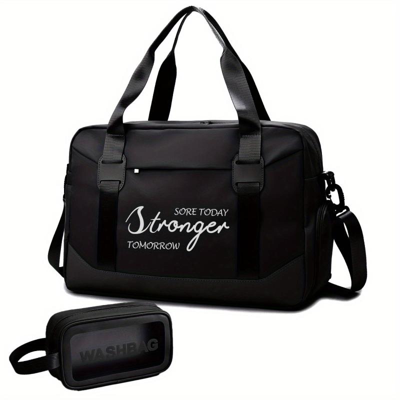2Pcs Portable Sports Gym Bag Large Capacity Weekender Duffle Bag