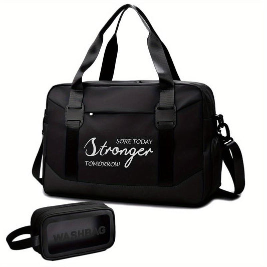 2Pcs Portable Sports Gym Bag Large Capacity Weekender Duffle Bag