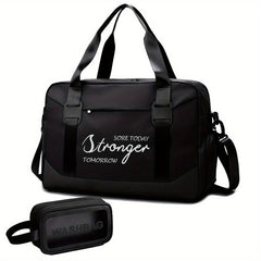 2Pcs Portable Sports Gym Bag Large Capacity Weekender Duffle Bag