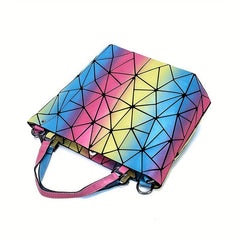 Gradient Geometric Pattern Tote Bag Sets Shoulder Bag Large Capacity Bags