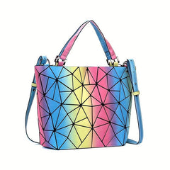 Gradient Geometric Pattern Tote Bag Sets Shoulder Bag Large Capacity Bags
