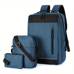 3PCS 39 62 Cm Laptop Backpack USB Charging Heavy Duty Travel Bag