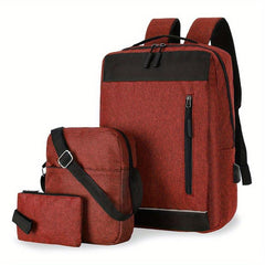 3PCS 39 62 Cm Laptop Backpack USB Charging Heavy Duty Travel Bag