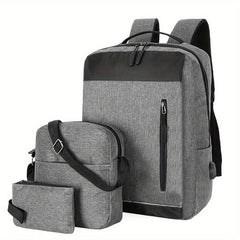 3PCS 39 62 Cm Laptop Backpack USB Charging Heavy Duty Travel Bag