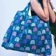 Cartoon Pattern Shopper Bag, Foldable Lightweight Shoulder Bag
