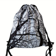 Branch Print Drawstring Workout Backpack Gym Sport String Bag