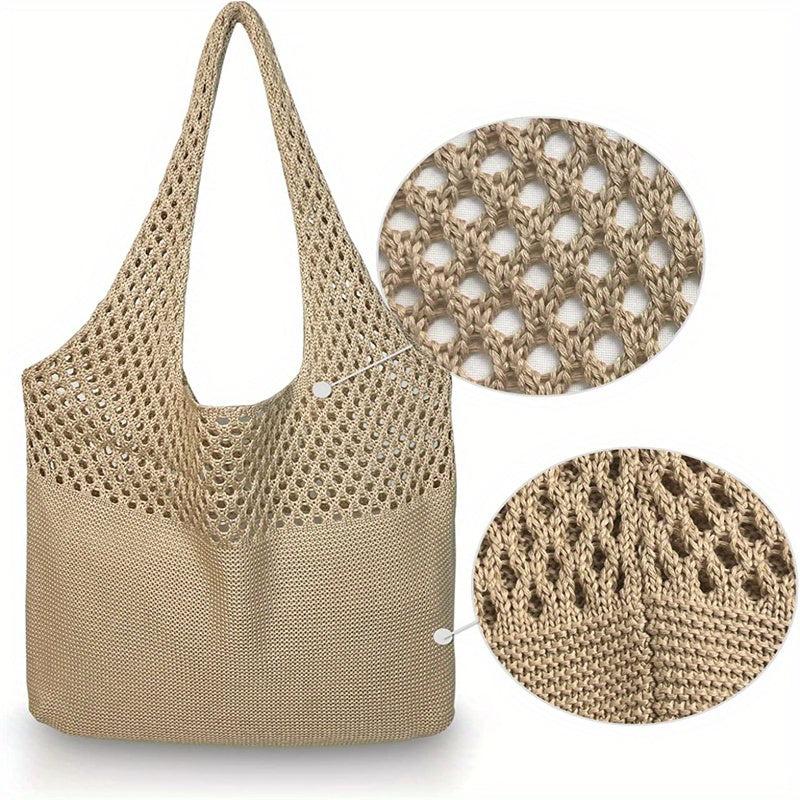 Crochet Weaving Slouchy Tote Bag Shopping Bag