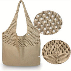 Crochet Weaving Slouchy Tote Bag Shopping Bag
