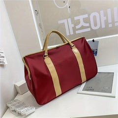 Colorblock Gym Bag Large Capacity Travel Bag Portable Storage Bag