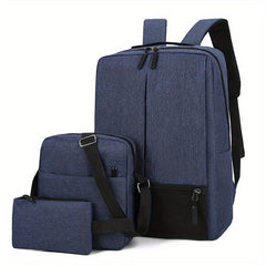 3PCS Large Laptop Backpack Heavy Duty USB Charging