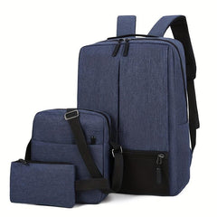 3PCS Large Laptop Backpack Heavy Duty USB Charging