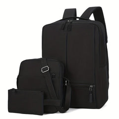 3PCS Large Laptop Backpack Heavy Duty USB Charging