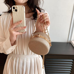 Glitter Evening Clutch Bag Round Dinner Purse For Wedding Party Prom
