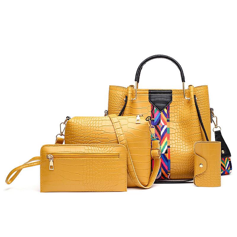 4pcs Tote & Crossbody Bag Set Women's Large Capacity Shoulder Handbag
