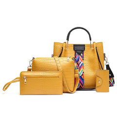 4pcs Tote & Crossbody Bag Set Women's Large Capacity Shoulder Handbag